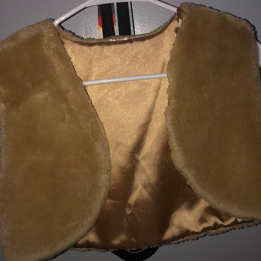 fuzzy tan vest